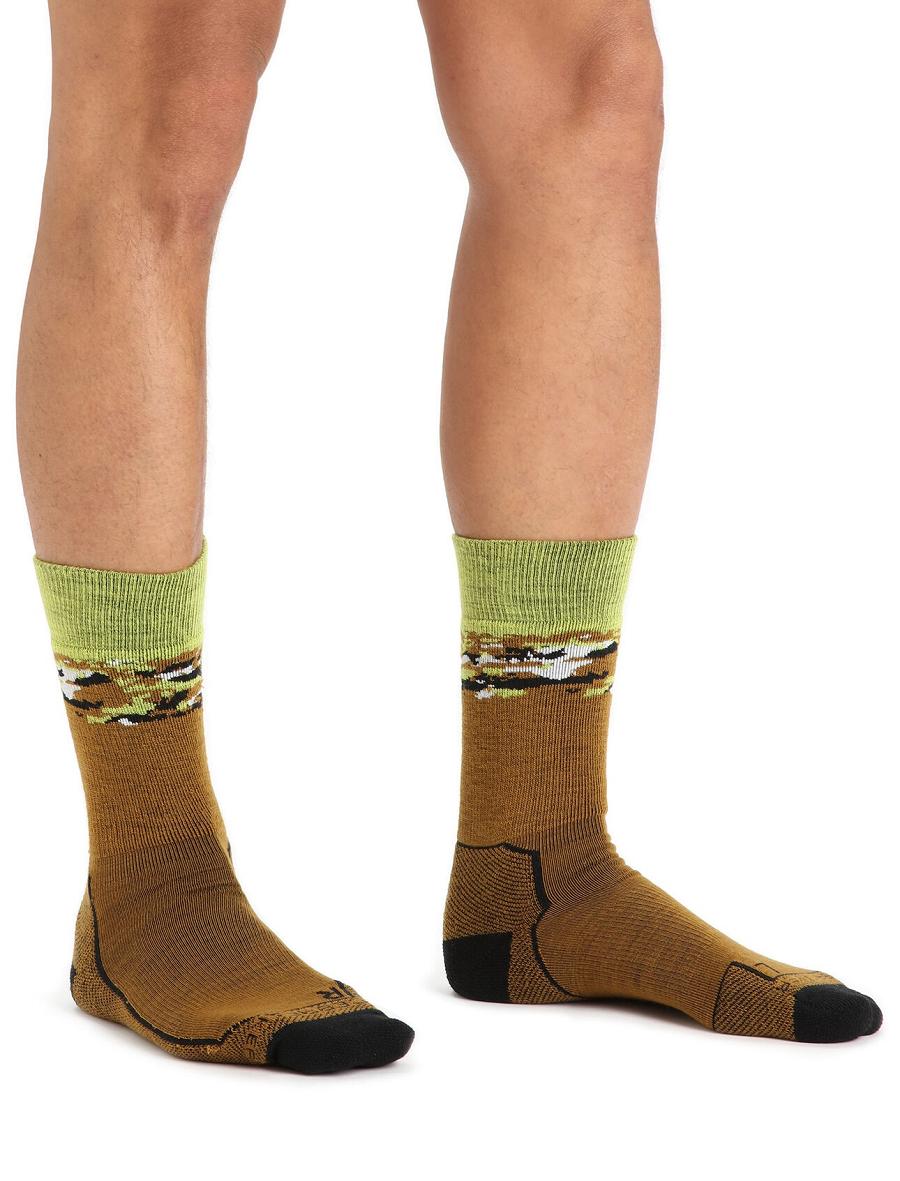 Clove / Black Men's Icebreaker Merino Hike+ Medium Crew Sedimentary Socks | USA 1003QMAZ